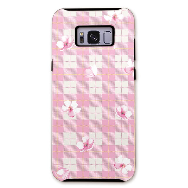 Pink plaid flower (タフ耐衝撃ケース)