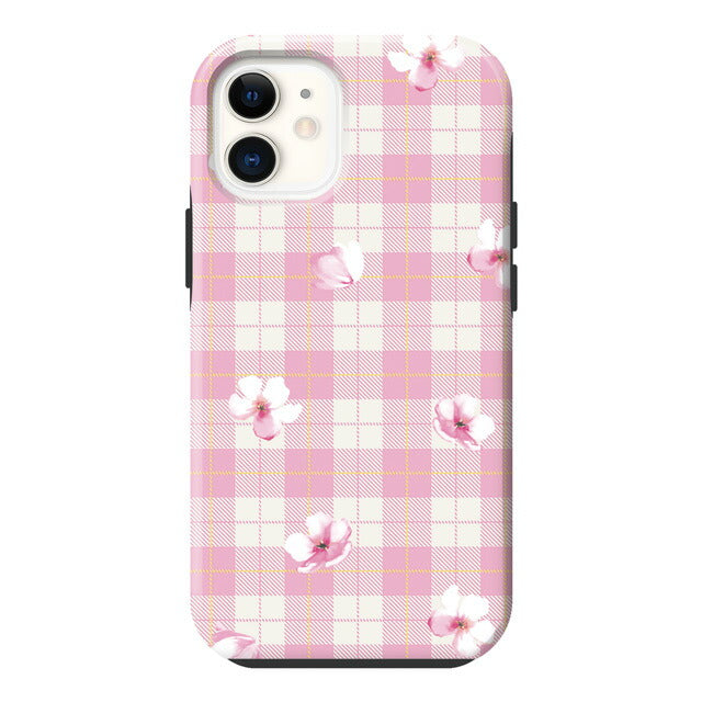 Pink plaid flower (タフ耐衝撃ケース)