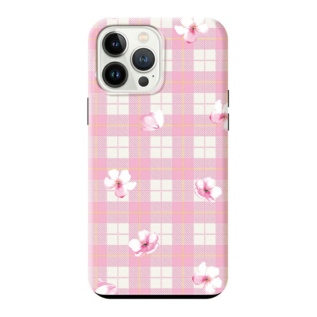 Pink plaid flower (タフ耐衝撃ケース)