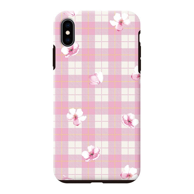 Pink plaid flower (タフ耐衝撃ケース)