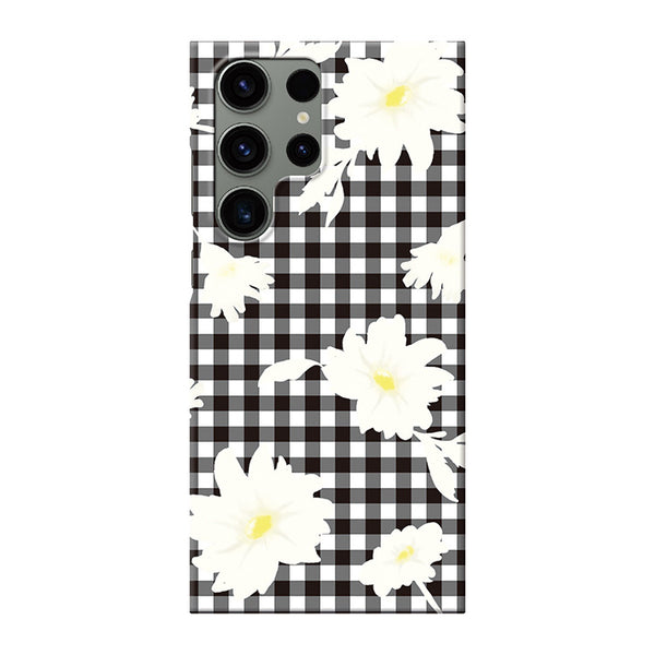 Gingham plaid flower (ハード型スマホケース)