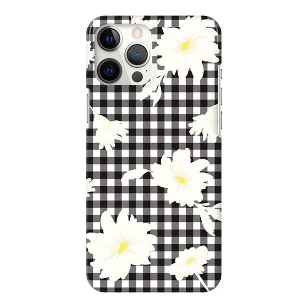 Gingham plaid flower (ハード型スマホケース)