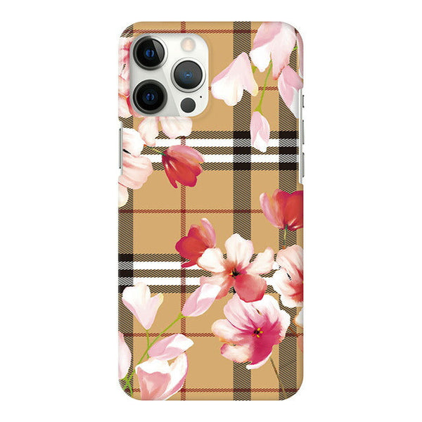 Red plaid flower (ハード型スマホケース)