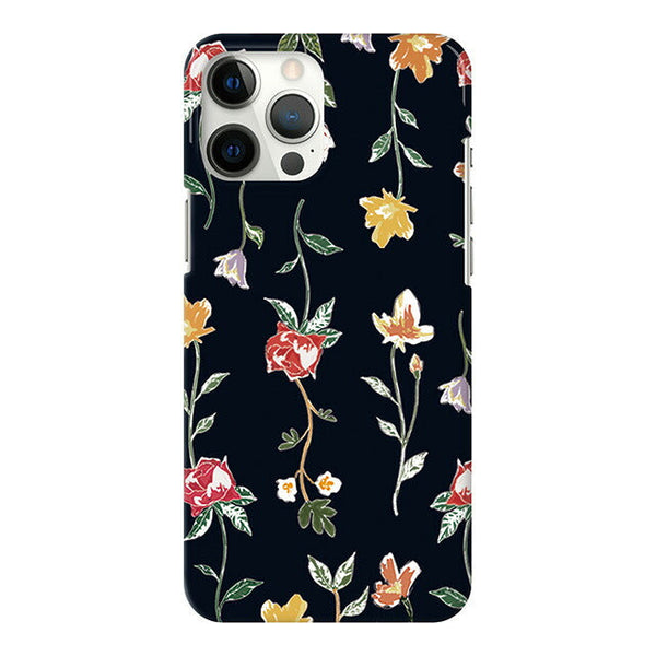 Retro flowers_Navy (ハード型スマホケース)