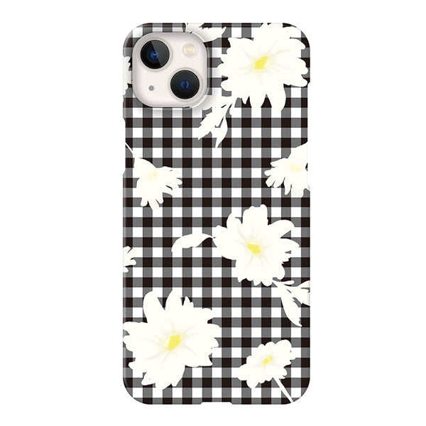 Gingham plaid flower (ハード型スマホケース)