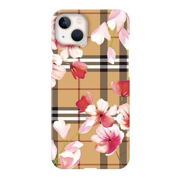 Red plaid flower (ハード型スマホケース)