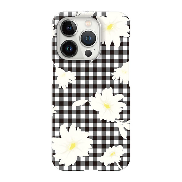 Gingham plaid flower (ハード型スマホケース)