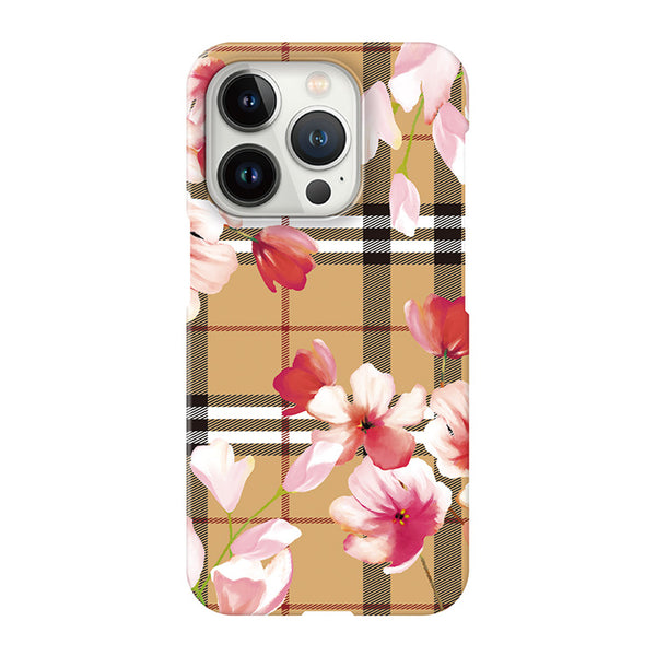 Red plaid flower (ハード型スマホケース)