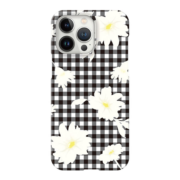 Gingham plaid flower (ハード型スマホケース)