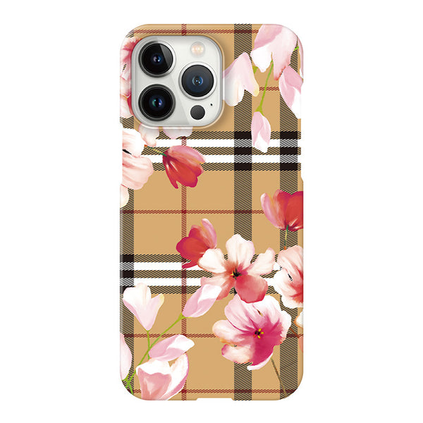 Red plaid flower (ハード型スマホケース)