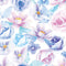 Waterblue-flower (カード収納＆ミラー付 ハードケース)