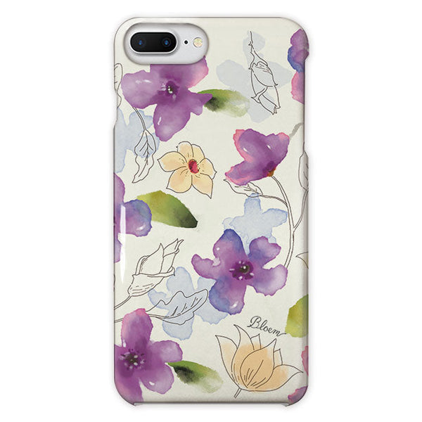 Ladylike flower purple (ハード型スマホケース)