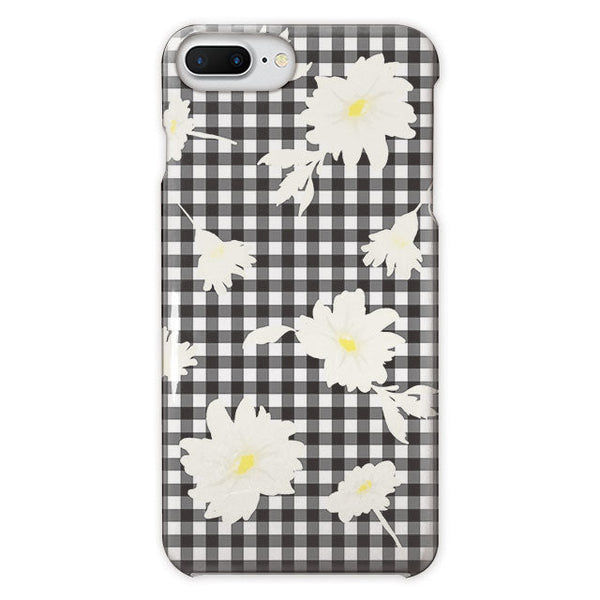 Gingham plaid flower (ハード型スマホケース)