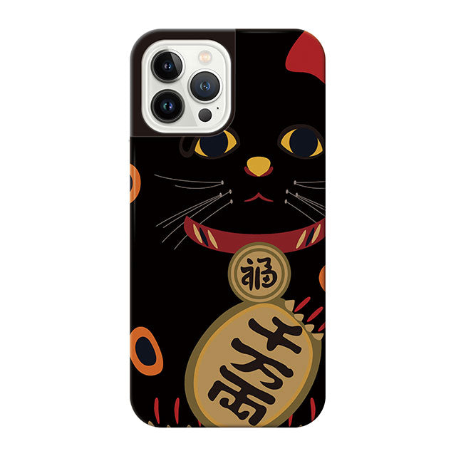 招猫_Black (カード収納付 耐衝撃ケース)