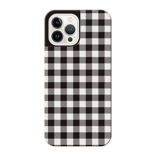 Gingham check_Black (カード収納付 耐衝撃ケース)