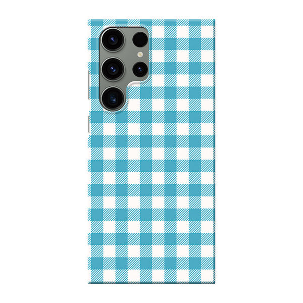 Gingham check_Blue (ハード型スマホケース)