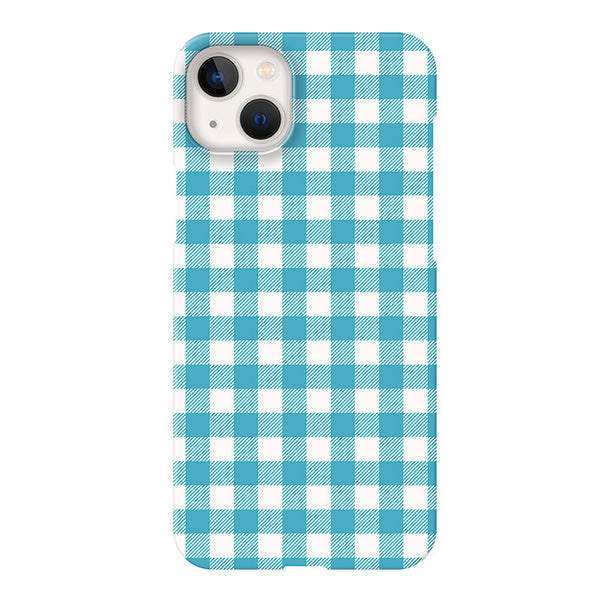 Gingham check_Blue (ハード型スマホケース)