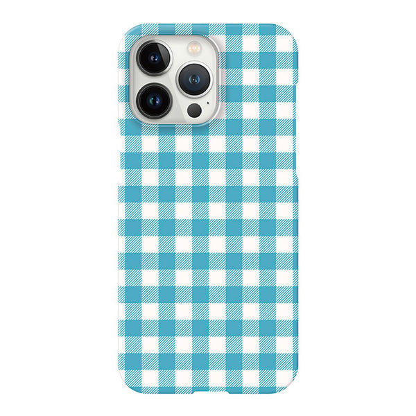 Gingham check_Blue (ハード型スマホケース)