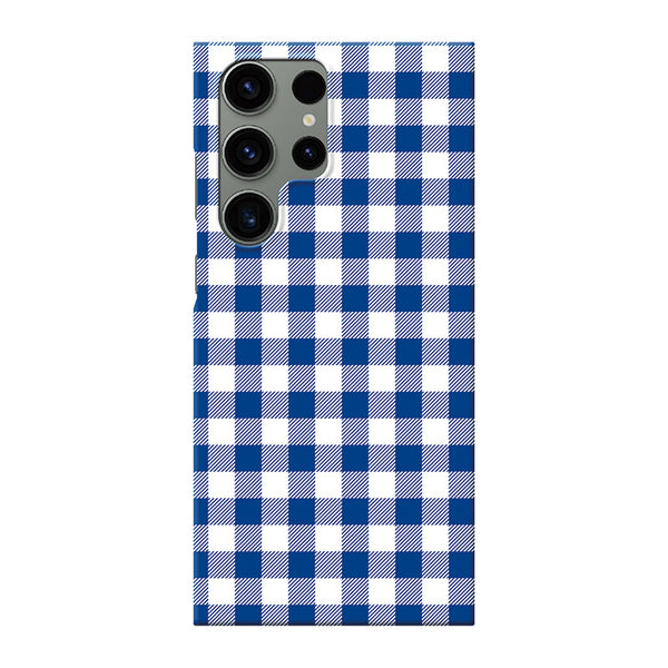 Gingham check_Blue (ハード型スマホケース)