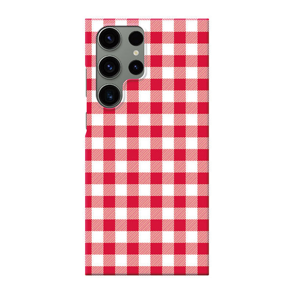 Gingham check_Red (ハード型スマホケース)