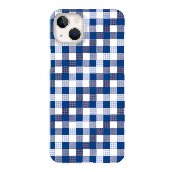 Gingham check_Blue (ハード型スマホケース)