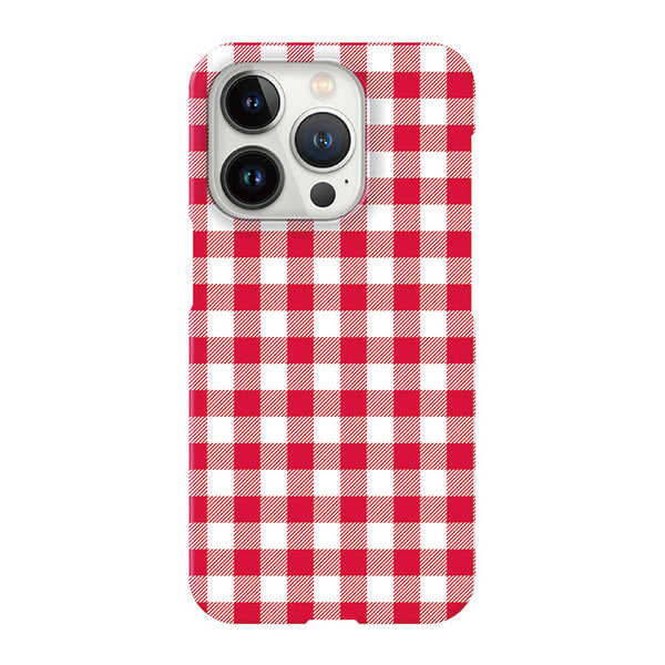 Gingham check_Red (ハード型スマホケース)