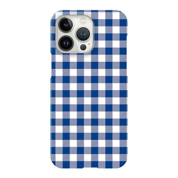 Gingham check_Blue (ハード型スマホケース)