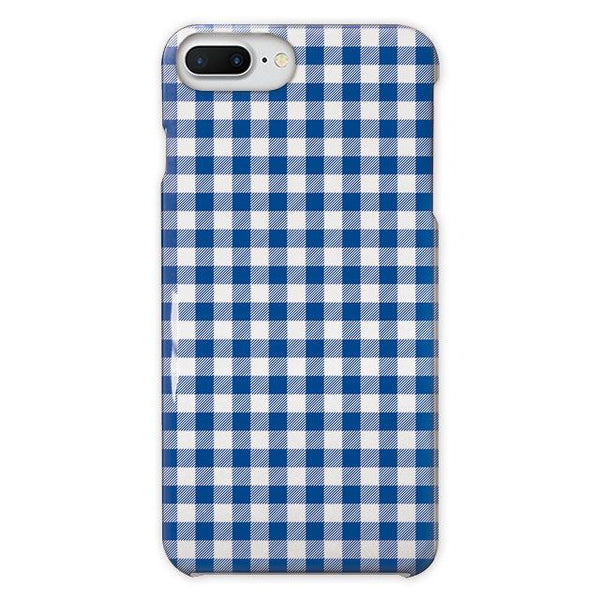 Gingham check_Blue (ハード型スマホケース)