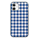 Gingham check_Blue (カード収納＆ミラー付 耐衝撃ケース)