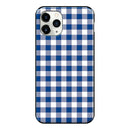 Gingham check_Blue (カード収納＆ミラー付 耐衝撃ケース)