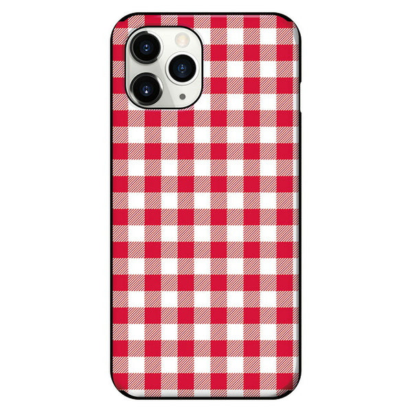 Gingham check_Red (カード収納＆ミラー付 耐衝撃ケース)