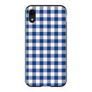 Gingham check_Blue (カード収納＆ミラー付 耐衝撃ケース)