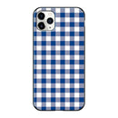 Gingham check_Blue (カード収納＆ミラー付 耐衝撃ケース)