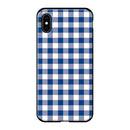 Gingham check_Blue (カード収納＆ミラー付 耐衝撃ケース)