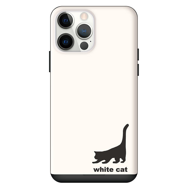 ネコ柄 白猫 (カード収納付 耐衝撃ケース)