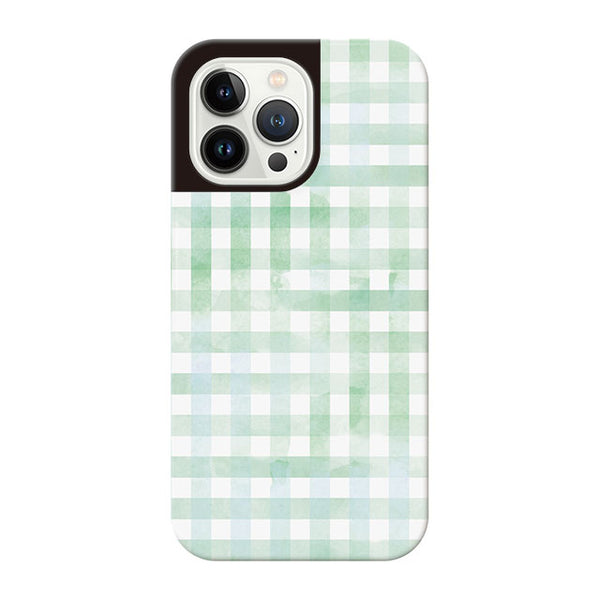 Gingham check-Green (カード収納付 耐衝撃ケース)