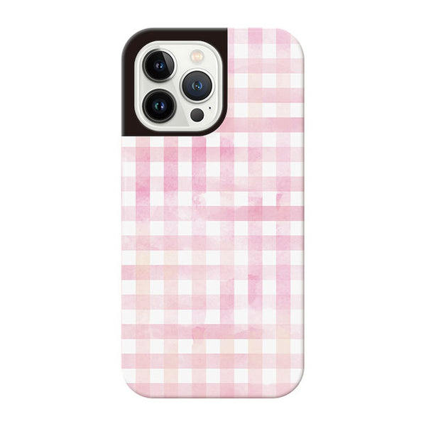 Gingham check-Pink (カード収納付 耐衝撃ケース)