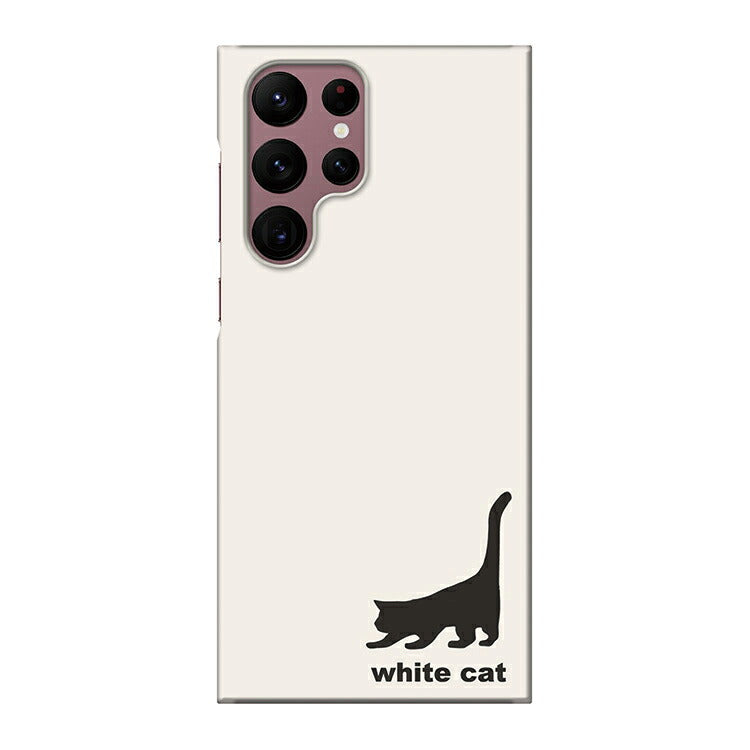 ネコ柄 白猫 (ハード型スマホケース)