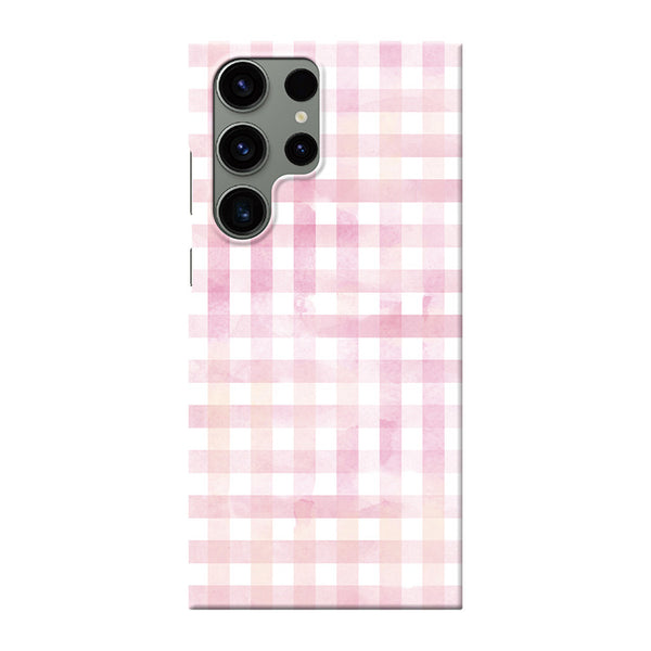 Gingham check-Pink (ハード型スマホケース)