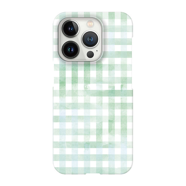 Gingham check-Green (ハード型スマホケース)