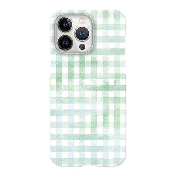 Gingham check-Green (ハード型スマホケース)