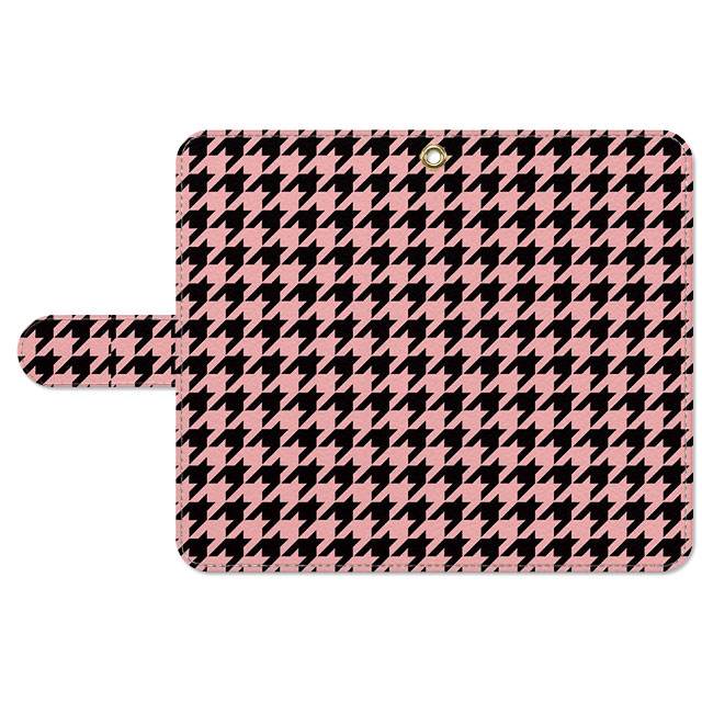 千鳥格子（ピンク） (手帳型ケース)
