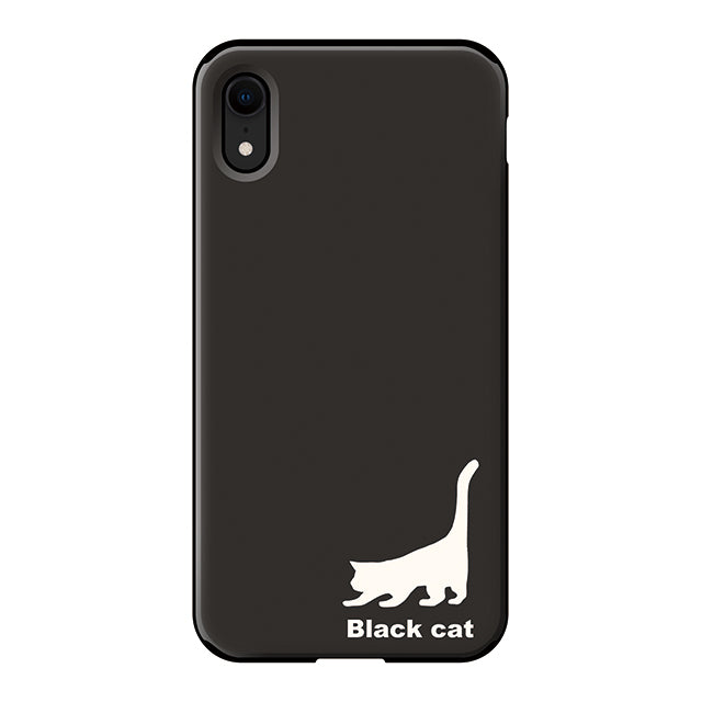 ネコ柄 黒猫 (カード収納＆ミラー付 耐衝撃ケース)